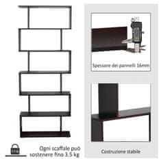 HOMCOM HOMCOM Design Lesena knjižna omara 80x24x191cm črna
