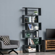 HOMCOM HOMCOM Design Lesena knjižna omara 80x24x191cm črna