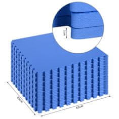 HOMCOM HOMCOM Puzzle preproga za otroško sobo 32 kosov EVA mehka okolju prijazna nestrupena modra 63×63 cm
