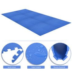 HOMCOM HOMCOM Puzzle preproga za otroško sobo 32 kosov EVA mehka okolju prijazna nestrupena modra 63×63 cm