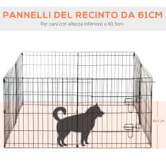 PAWHUT PawHut Pasja ograja za mačke in kužke za glodavce Mrežna ograja za kletke 8 kosov 61 x 61 cm črna
