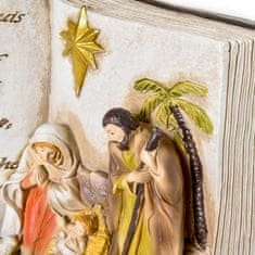 HOMCOM HOMCOM Božične jaslice s 3D figuricami in gravuro, jaslice, božična dekoracija iz smole, 21,5x9,5x14cm