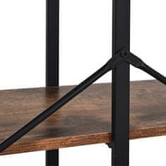 HOMCOM HOMCOM Regal za knjige z industrijskim dizajnom s 3 policami, regal iz iverne plošče in kovinskim okvirjem, 120 x 30 x 76 cm