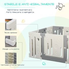 HOMCOM otroška igrala
+6mesecev 16 kosov s strukturo, ključavnico in igračami, siva in bela
190x150x64cm