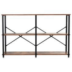 HOMCOM HOMCOM Regal za knjige z industrijskim dizajnom s 3 policami, regal iz iverne plošče in kovinskim okvirjem, 120 x 30 x 76 cm