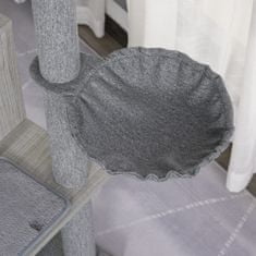 PAWHUT praskalnik za mačke večnamenski mehak s
košarico za žogice viseča
košara sisal plišasta siva