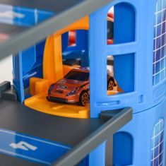 HOMCOM 7-stopenjska garaža za igrače s
klančinami, dvigalom in helikoptersko ploščadjo, vključno s helikopterjem in avtomobili, 92x46x71 cm,
Večbarvno