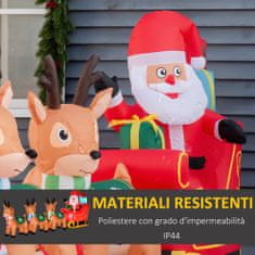 HOMCOM 132 cm napihljiv
božiček s sanmi in tremi severnimi jeleni, integrirane LED luči, božična dekoracija
od podjetja Outside