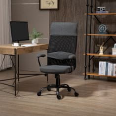 VINSETTO Ergonomski
s t o l , vrtljivi pisarniški stol, nastavljiv pisarniški stol v črni tkanini in
Siva, 58x61,5x117-
125cm