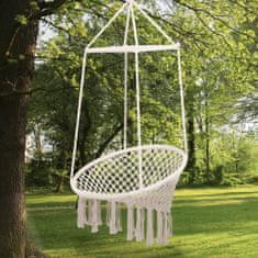 OUTSUNNY Outsunny Vrtni viseči gugalni stol z vrvmi in podporo Max. 120 kg v lesu Ø80 x 150 cm