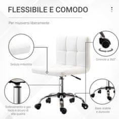 HOMCOM ergonomski vrtljivi
pisarniški stol z nastavljivo višino iz umetnega usnja 46
× 51 × 80-92 cm