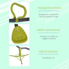 HOMCOM 360° vrtljiva gugalnica za otroke, stare od 3 do 10 let, kovinski vrt, gor in dol, največja obremenitev 35 kg, 180x67x53 cm, zelena
