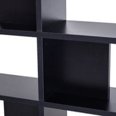 HOMCOM sodobna knjižna omara s 5 policami za dnevno sobo ali pisarno, les, črna, 120 x 28,6 x 160 cm