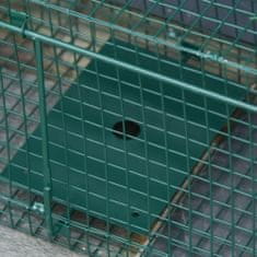 PAWHUT PawHut Kletka za žive živali z dvojnimi vrati, past za zajce, mačke in male živali, 100x25x28cm