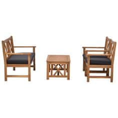 OUTSUNNY zunanji lounge iz akacijevega lesa | 4-delni set vrtnega pohištva: kavč, fotelji, mizica za kavo z blazinami