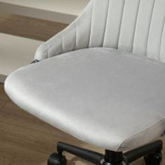 VINSETTO Pisarniški stol iz sivega žameta z nastavljivo višino, 360° vrtljivim ergonomskim stolom in kolesi, 50x58x77-
85 cm