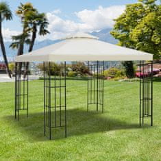 OUTSUNNY Outsunny Vodoodporna nadomestna streha Dvojni vrtni gazebo 3x3m krem barve