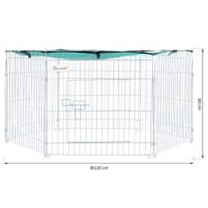 PAWHUT zložljiva žična ograja za pse in mladiče (120 cm x 60 cm) z vodoodporno poliestrsko prevleko