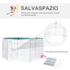 PAWHUT zložljiva žična ograja za pse in mladiče (120 cm x 60 cm) z vodoodporno poliestrsko prevleko
