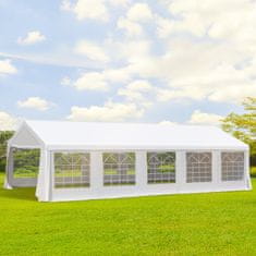 OUTSUNNY Outsunny zložljiv vrtni šotor iz jekla in poliestra 10x6m, šotor za zabavo s snemljivimi stenami in okni iz PVC, bel