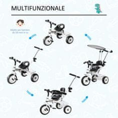 HOMCOM luksuzni tricikel s krmilom, kovinski senčnik za otroke, 103 x 47 x 101 cm