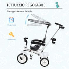 HOMCOM luksuzni tricikel s krmilom, kovinski senčnik za otroke, 103 x 47 x 101 cm