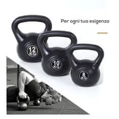 HOMCOM 12 kg kettlebell za šport in fitnes iz PVC s peskom in gladkim antigravitacijskim ročajem
drgnjenje