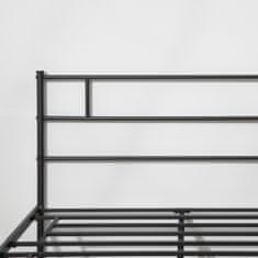 HOMCOM HOMCOM Jekleni okvir za zakonsko posteljo 165x211x100 cm, integrirane letve, industrijski stil vzglavja in vznožja, črn