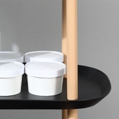HOMCOM HOMCOM kovinski in plastični kuhinjski voziček, stojalo za hrano s 3 policami in 4 kolesi, večnamenski voziček za kopalnico dnevno sobo pisarno, črn