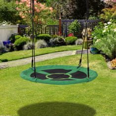 HOMCOM HOMCOM Vrtna gugalnica z zračno mrežo za otroke Φ100x4,5cm Zelena