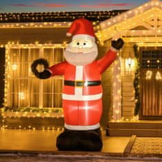 HOMCOM HOMCOM Napihljivi oče Božiček 248 cm zunanja božična dekoracija z lučkami LED, napihovalnikom in pripomočki za pritrditev