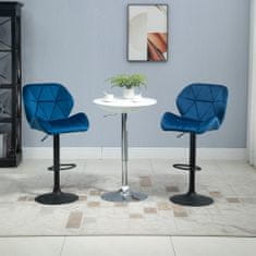 HOMCOM HOMCOM Komplet dveh vrtljivih barskih stolčkov z nastavljivo višino, žametnim oblazinjenjem in okroglim podnožjem, 51,5x57,5x93-114,5 cm, modra