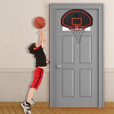 HOMCOM Stenska košarkarska košarka s tablo, najlonsko mrežo in kovinskim košem, 71x45x47cm, rdeča in Črna
