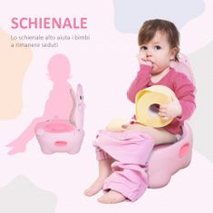 HOMCOM nočnik za dojenčke od 6 mesecev do 6 let nedrseč roza hrošč (40x30x23cm)
