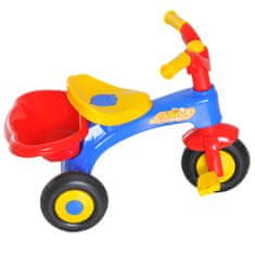 HOMCOM tricikel s pedali, 3 kolesi in rogom za otroke plastika pp 60 × 42 × 45cm barvni