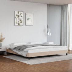 Vidaxl Posteljni okvir kapučino 200x200 cm umetno usnje