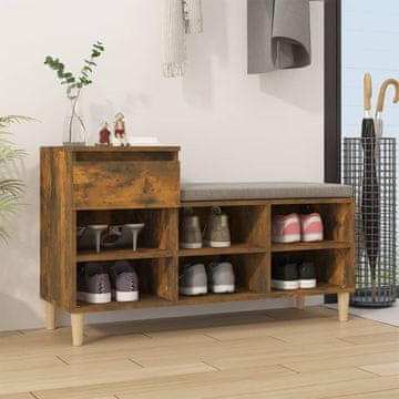 Vidaxl vidaXL Stojalo za čevlje dimljen hrast 102x36x60 cm
