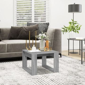 Vidaxl vidaXL Stranska mizica, siva, hrast sonoma, 50x50x35 cm