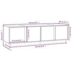 Vidaxl TV omarica medeno rjava 140x40x40 cm trdna borovina