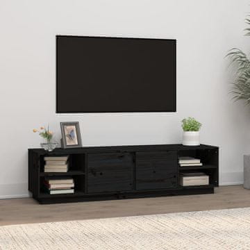 Vidaxl vidaXL TV omarica črna 156x40x40 cm masivni borov les