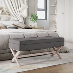 Vidaxl Stolček s prostorom za shranjevanje temno siv 110x45x49cm blago