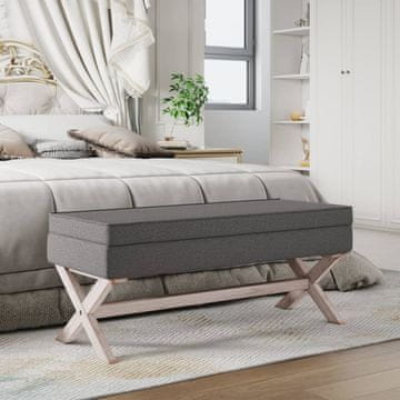 Vidaxl vidaXL Shranjevalni stolček temno siv 110x45x49 cm blago