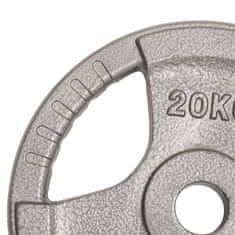 Vidaxl Olimpijska utež 20 kg lito železo