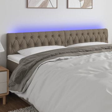 Vidaxl vidaXL Vzglavje postelje z LED zaslonom, sivo-rjavo, 180x7x78/88 cm, blago