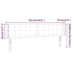 Vidaxl LED posteljno vzglavje krem 163x16x78/88 cm blago