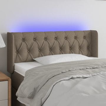 Vidaxl vidaXL LED vzglavje postelje sivo-rjavo 93x16x78/88 cm blago