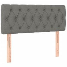 Vidaxl Box spring postelja z vzmetnico temno siva 90x200 cm blago