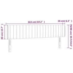 Vidaxl LED posteljno vzglavje temno sivo 163x16x78/88 cm blago
