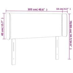 Vidaxl LED posteljno vzglavje svetlo sivo 103x16x78/88 cm žamet