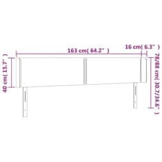 Vidaxl LED posteljno vzglavje zeleno 163x16x78/88 cm blago